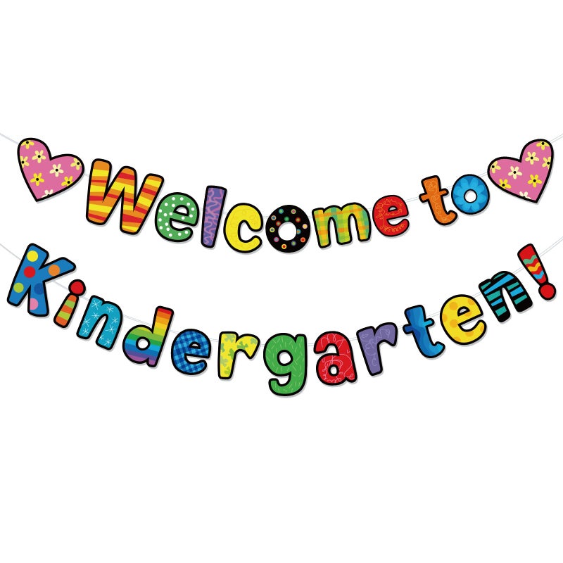 MZ.ogm Welcome Back Banner Decorations Classroom Decoration Welcome Bulletin Board Banner Welcome to Kindergarten Banner for Classroom Back to School Teacher Supply - Image 1